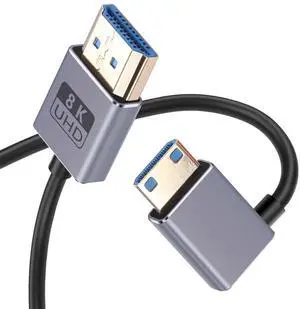 8K HDMI 2.5 Cable High Speed HDMI to HDMI Coaxial Cord Compatible with Camera, Camcorder, Tablet and Graphics/Video Card, Laptop Laptops 1.9FT/0.6M (HDMI to 90 Degree Left HDMI) 8K HDMI 2.5 Cable High Speed HDMI to HDMI Coaxial Cord Compatible with Camera, Camcorder, Tablet and Graphics/Video Card, Laptop Laptops 1.9FT/0.6M (HDMI to 90 Degree Left HDMI)
