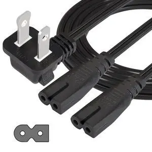 6Ft 90 Degree 2 Prong Polarized Y Split Power Cord, 2 Slot to Dual IEC320 C7 AC Wall Cable for Radio/CD Players,Blu-ray Players,Amplifiers,Boom Boxes,TV,1.8m,Right Angle 6Ft 90 Degree 2 Prong Polarized Y Split Power Cord, 2 Slot to Dual IEC320 C7 AC Wall Cable for Radio/CD Players,Blu-ray Players,Amplifiers,Boom Boxes,TV,1.8m,Right Angle