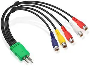 3.5mm+2.5mm to 5RCA Audio Video Adapter Cable 0.3m 3.5mm Male 2.5mm Male to 5 RCA Female Plug AV Component Adapter Cable for LED LCD TV0.65FT 3.5mm+2.5mm to 5RCA Audio Video Adapter Cable 0.3m 3.5mm Male 2.5mm Male to 5 RCA Female Plug AV Component Adapter Cable for LED LCD TV0.65FT