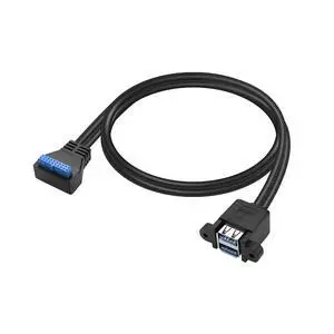 Motherboard 19/20Pin to Dual USB3.0 Cable Motherboard 19/20Pin Right Angle Female to Dual USB3.0 Female Panel Mount Cable with Two Panel Mount Screws(19Inch) (up) Motherboard 19/20Pin to Dual USB3.0 Cable Motherboard 19/20Pin Right Angle Female to Dual USB3.0 Female Panel Mount Cable with Two Panel Mount Screws(19Inch) (up)