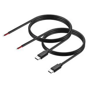 2PCS USB C to 2-Pin Bare Wire Cable 5V/3A USB Type C Male Plug 2 Pin Bare Wire Open End Power Cable 78.78IN (1m/39.37in) 2PCS USB C to 2-Pin Bare Wire Cable 5V/3A USB Type C Male Plug 2 Pin Bare Wire Open End Power Cable 78.78IN (1m/39.37in)