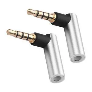 2PCS 3.5mm Male to Male Audio Adapter 1/8" TRRS Stereo Jack Adapter for Mobile Phones, Tablets, Car Audio, Speakers (M to M) (3.5mm 90 Degrees Male to Female) 2PCS 3.5mm Male to Male Audio Adapter 1/8" TRRS Stereo Jack Adapter for Mobile Phones, Tablets, Car Audio, Speakers (M to M) (3.5mm 90 Degrees Male to Female)