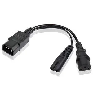 IEC320 C14 to C13+C7 Y Splitter Power Cord, 1FT C14 Male to C13+C7 Female AC Power Extension Adapter Cable for PDU, UPS, Servers, and Switches,etc. 30cm IEC320 C14 to C13+C7 Y Splitter Power Cord, 1FT C14 Male to C13+C7 Female AC Power Extension Adapter Cable for PDU, UPS, Servers, and Switches,etc. 30cm