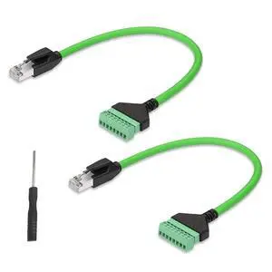 2 Pcs 12.59 Inch Green Cat6 Ethernet Cable RJ45/8P 8C to 8-Pin Detachable Screw Terminal Solderless Cable for Desktop Computers, Digital DVRs etc 2 Pcs 12.59 Inch Green Cat6 Ethernet Cable RJ45/8P 8C to 8-Pin Detachable Screw Terminal Solderless Cable for Desktop Computers, Digital DVRs etc