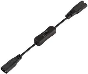 IEC 320 C8 to C7 Power Cable with Switch 1FT 8 Figure C8 Male to C7 Female Extension Power Supply Adapter 250V 2.5A Replacement Power AC Cord for Computer Monitor Smart TV,etc.(0.3m) IEC 320 C8 to C7 Power Cable with Switch 1FT 8 Figure C8 Male to C7 Female Extension Power Supply Adapter 250V 2.5A Replacement Power AC Cord for Computer Monitor Smart TV,etc.(0.3m)