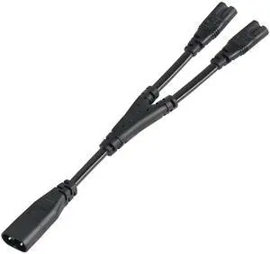 IEC 320 C8 to Dual C7 Y Splitter Power Cable 1 Male to 2 Female 1FT Figure 8 Adapter 1 in 2 Out AC Power Cord (30cm) IEC 320 C8 to Dual C7 Y Splitter Power Cable 1 Male to 2 Female 1FT Figure 8 Adapter 1 in 2 Out AC Power Cord (30cm)