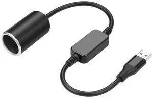 USB A Male to 12V 18W Cigarette Lighter Booster Cable Socket Adapter Power Cable for Dash Cam, GPS, Car Led Light Strips, and Other Automotive Electronics(0.98FT/0.3M) (1) USB A Male to 12V 18W Cigarette Lighter Booster Cable Socket Adapter Power Cable for Dash Cam, GPS, Car Led Light Strips, and Other Automotive Electronics(0.98FT/0.3M) (1)