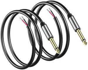 2-Pack 6.35mm Male Plug to Bare Wire Open TRS Bipolar Stereo 1/4 "6.35mm Speaker Cable Adapter Connector to Microphone Speaker Bare Wire Open Audio Cable -0.3m/11in 2-Pack 6.35mm Male Plug to Bare Wire Open TRS Bipolar Stereo 1/4 "6.35mm Speaker Cable Adapter Connector to Microphone Speaker Bare Wire Open Audio Cable -0.3m/11in