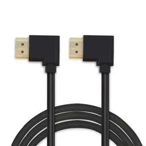 Right Angle HDMI Cable, 3ft 90 Degree HDMI Cable Male to Male, Support 4K Ultra HD, 3D Video, Ethernet, Audio Return Channel(Left) Right Angle HDMI Cable, 3ft 90 Degree HDMI Cable Male to Male, Support 4K Ultra HD, 3D Video, Ethernet, Audio Return Channel(Left)