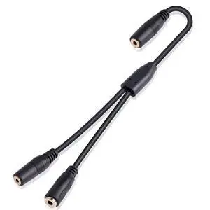 20cm 3.5mm Y-Type Audio Cable, 2.5mm & 3.5mm Female Audio Jacks, Black, Durable PVC, Compatible with Headphones, Speakers, Mobile Phones, Laptops, Microphones, Mixers 20cm 3.5mm Y-Type Audio Cable, 2.5mm & 3.5mm Female Audio Jacks, Black, Durable PVC, Compatible with Headphones, Speakers, Mobile Phones, Laptops, Microphones, Mixers