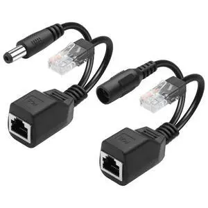 1 Pair of POE Splitter Adapter DC3-57V 100Mbps DC5.5x2.1mm Male and Female Plug Set POE Power Over Ethernet Spliter for Security Cameras,CCTV Monitoring,IP Cameras,etc(6.3 Inch) 1 Pair of POE Splitter Adapter DC3-57V 100Mbps DC5.5x2.1mm Male and Female Plug Set POE Power Over Ethernet Spliter for Security Cameras,CCTV Monitoring,IP Cameras,etc(6.3 Inch)