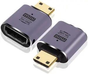 8K Mini HDMI to HDMI Adapter 2.1 Version Mini HDMI Male to HDMI Female Connector Adapter for Camera,Laptop,Tablet,HDTV,Projector 2 PCS 8K Mini HDMI to HDMI Adapter 2.1 Version Mini HDMI Male to HDMI Female Connector Adapter for Camera,Laptop,Tablet,HDTV,Projector 2 PCS