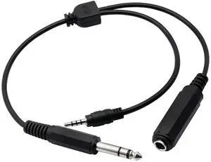 6.35mm TRS Male to 1/4 TRS Female Stereo Headphone Y Splitter Extension Cable 6.35mm TRS Male to 1/4 TRS Female Stereo Headphone Y Splitter Extension Cable