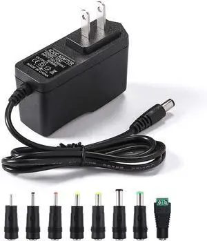 12V 2A Power Supply AC Adapter Replacement with 8 Tips, Regulated 12 Volts 2000mA Cord Charger for LED Strip Light, CCTV Camera, GPS, Webcam, Router, BT Speaker DC12V Transformer (6ft) 12V 2A Power Supply AC Adapter Replacement with 8 Tips, Regulated 12 Volts 2000mA Cord Charger for LED Strip Light, CCTV Camera, GPS, Webcam, Router, BT Speaker DC12V Transformer (6ft)