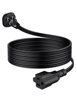 6Ft Flat Plug Short Extension Cord, 90-Degree Plug Low Profile Power Adapter, 3-Prong Indoor Grounded Small Extension Cord Black 16AWG 13A 1625W 1 Pack 6Ft Flat Plug Short Extension Cord, 90-Degree Plug Low Profile Power Adapter, 3-Prong Indoor Grounded Small Extension Cord Black 16AWG 13A 1625W 1 Pack