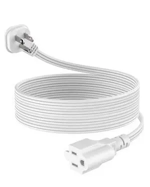 6Ft Flat Plug Short Extension Cord, White 90-Degree Plug Low Profile Power Adapter, 3-Prong Indoor Grounded Small Extension Cord 16AWG 13A 1625W 1 Pack 6Ft Flat Plug Short Extension Cord, White 90-Degree Plug Low Profile Power Adapter, 3-Prong Indoor Grounded Small Extension Cord 16AWG 13A 1625W 1 Pack