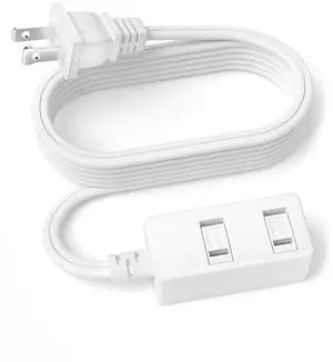 Indoor Extension Cord 12 Ft - White 2-Prong Power Strip with 3 Polarized Outlets & Safety Slide Windows, 16/2 AWG, 13A/1625W for Home, Office & Travel Indoor Extension Cord 12 Ft - White 2-Prong Power Strip with 3 Polarized Outlets & Safety Slide Windows, 16/2 AWG, 13A/1625W for Home, Office & Travel