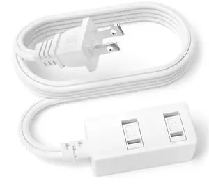 Indoor Extension Cord - 6 Ft White 2-Prong Power Strip with 3 Polarized Outlets & Safety Slide Windows, 16/2 AWG, 13A/1625W for Home, Office & Travel Indoor Extension Cord - 6 Ft White 2-Prong Power Strip with 3 Polarized Outlets & Safety Slide Windows, 16/2 AWG, 13A/1625W for Home, Office & Travel
