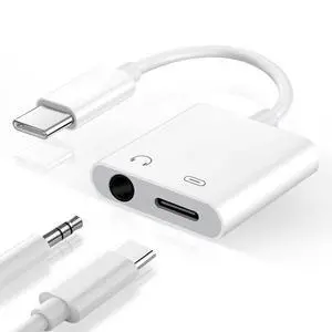 USB C to 3.5mm Headphone Jack and Charger Adapter, 2-in-1 Audio & Fast Charging Splitter for Apple iPhone 17/16/15/Pro/Pro Max, iPad, Samsung, Pixel, and More 1Pack USB C to 3.5mm Headphone Jack and Charger Adapter, 2-in-1 Audio & Fast Charging Splitter for Apple iPhone 17/16/15/Pro/Pro Max, iPad, Samsung, Pixel, and More 1Pack