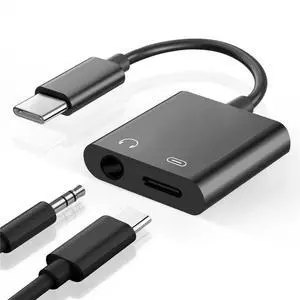 USB C to 3.5mm Headphone Jack and Charger Adapter, 2-in-1 Audio & Fast Charging Splitter for Apple iPhone 17/16/15/Pro/Pro Max, iPad, Samsung, Pixel, and More 1Pack Black USB C to 3.5mm Headphone Jack and Charger Adapter, 2-in-1 Audio & Fast Charging Splitter for Apple iPhone 17/16/15/Pro/Pro Max, iPad, Samsung, Pixel, and More 1Pack Black