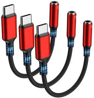 USB Type C to 3.5mm Female Headphone Jack Adapter (3-Pack) USB Type C to 3.5mm Female Headphone Jack Adapter (3-Pack)