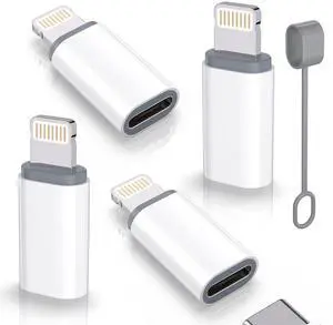 USB C Type C to Lightning Adapter MFi Certified 4 Pack 27W Fast Charging Support Data Sync,Lightning to USB Type C Cable Adapter for iPhone/iPad/for Airpods,with Anti-Lost Loop,Not for Audio/OTG USB C Type C to Lightning Adapter MFi Certified 4 Pack 27W Fast Charging Support Data Sync,Lightning to USB Type C Cable Adapter for iPhone/iPad/for Airpods,with Anti-Lost Loop,Not for Audio/OTG