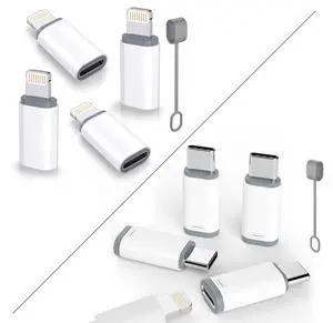 USB C Type C to Lightning Adapter MFi Certified 4 Pack 27W Fast Charging & 4 Pack Lightning to USB C Adapter for iPhone 15/16/17 Pro/17 Pro Max USB C Type C to Lightning Adapter MFi Certified 4 Pack 27W Fast Charging & 4 Pack Lightning to USB C Adapter for iPhone 15/16/17 Pro/17 Pro Max
