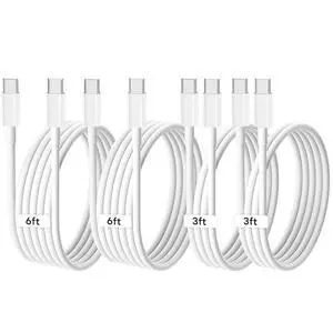 USB-C to USB-C Charging Cable 4-Pack 60W Fast Charging Cord for iPhone USB-C to USB-C Charging Cable 4-Pack 60W Fast Charging Cord for iPhone
