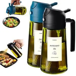 - Original 16oz/470ml Olive Oil Dispenser Bottle for Kitchen Gadgets and Air Fryer Accessories - Olive Oil Sprayer for Cooking w/Stickers - Black&Navy - Original 16oz/470ml Olive Oil Dispenser Bottle for Kitchen Gadgets and Air Fryer Accessories - Olive Oil Sprayer for Cooking w/Stickers - Black&Navy