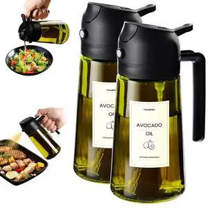- Original 16oz/470ml Olive Oil Dispenser Bottle for Kitchen Gadgets and Air Fryer Accessories - Olive Oil Sprayer for Cooking w/Stickers - 2 Black - Original 16oz/470ml Olive Oil Dispenser Bottle for Kitchen Gadgets and Air Fryer Accessories - Olive Oil Sprayer for Cooking w/Stickers - 2 Black