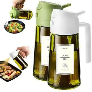 - 16oz Olive Oil Dispenser for Kitchen - 2 in 1 Olive Oil Dispenser and Oil Sprayer - Olive Oil Dispenser Bottle w/Stickers - Olive Oil Sprayer for Cooking 2Pcs White&Green (Light Blockage) - 16oz Olive Oil Dispenser for Kitchen - 2 in 1 Olive Oil Dispenser and Oil Sprayer - Olive Oil Dispenser Bottle w/Stickers - Olive Oil Sprayer for Cooking 2Pcs White&Green (Light Blockage)