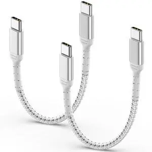 6 Inch USB C Cable for iPhone 16/15 Pro/Max, 2Pack 0.5FT USBC to USBC Cord Type C Fast Charging 60W for Samsung Galaxy S25, USB C Cable Short 6 Inch USB C Cable for iPhone 16/15 Pro/Max, 2Pack 0.5FT USBC to USBC Cord Type C Fast Charging 60W for Samsung Galaxy S25, USB C Cable Short