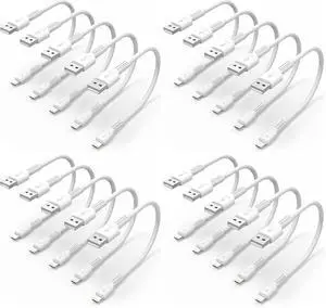 6 inch iPhone Charge Cable Short, 0.5ft 5Pack USB to Lightning Cord for Fast Charging Stations Compatible with Apple iPhone 12 11 Pro Max Xs 8 7 6 5 Plus, iPad Air/Mini (Pack of 4) 6 inch iPhone Charge Cable Short, 0.5ft 5Pack USB to Lightning Cord for Fast Charging Stations Compatible with Apple iPhone 12 11 Pro Max Xs 8 7 6 5 Plus, iPad Air/Mini (Pack of 4)