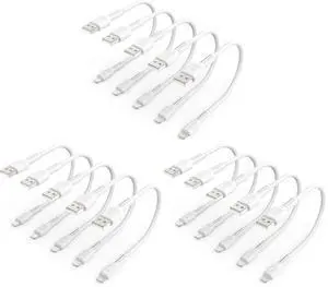 1ft iPhone Charge Cable Short, 5Pack USB to Lightning Cord for Fast Charging Stations 1 Foot Compatible with Apple iPhone 12 11 Pro Max Xs 8 7 6 5 Plus, iPad Air/Mini (Pack of 3) 1ft iPhone Charge Cable Short, 5Pack USB to Lightning Cord for Fast Charging Stations 1 Foot Compatible with Apple iPhone 12 11 Pro Max Xs 8 7 6 5 Plus, iPad Air/Mini (Pack of 3)