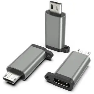 USB-C to Micro USB Adapter, 3-Pack USB Type C Female to Micro USB Male Converter USB C to Micro B 2.0 Charge & Data Sync Compatible with Samsung Galaxy S7 S6 J7 Note 5 Kindle Ps4 and More -Grey USB-C to Micro USB Adapter, 3-Pack USB Type C Female to Micro USB Male Converter USB C to Micro B 2.0 Charge & Data Sync Compatible with Samsung Galaxy S7 S6 J7 Note 5 Kindle Ps4 and More -Grey