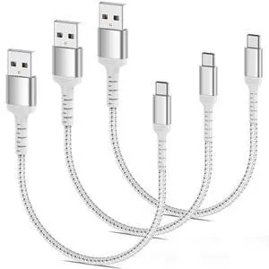 1.5FT USB C Cable for iPhone 15 Pro/Max, 3-Pack Braided USB A to USB C Cable Fast Charging Type C Cord for Samsung Galaxy S23 Google Pixel, Short USB C Charger Cable 0.5m -Silver 1.5FT USB C Cable for iPhone 15 Pro/Max, 3-Pack Braided USB A to USB C Cable Fast Charging Type C Cord for Samsung Galaxy S23 Google Pixel, Short USB C Charger Cable 0.5m -Silver