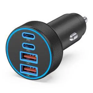 USB C Car Charger, 4-Port 90W Super Fast Charging Cigarette Lighter Adapter USB C Car Charger, 4-Port 90W Super Fast Charging Cigarette Lighter Adapter