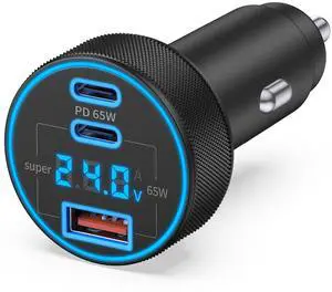 Car Charger USB C, 130W 3-Port Fast Cigarette Lighter USB Charger Adapter Car Charger USB C, 130W 3-Port Fast Cigarette Lighter USB Charger Adapter