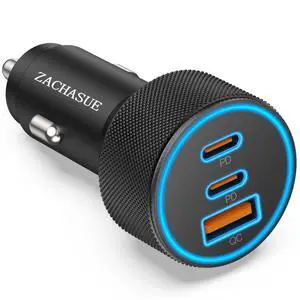 Car Charger, 3-Port 67W Dual USB-C & USB-A Car Power Adapter Car Charger, 3-Port 67W Dual USB-C & USB-A Car Power Adapter
