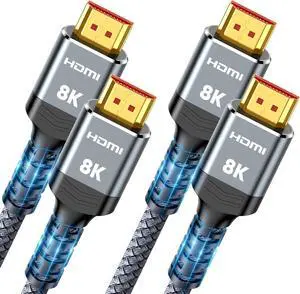 8K Short HDMI 2.1 Cable 2-Pack 1.5FT, 48Gbps Ultra High Speed 8K Short HDMI 2.1 Cable 2-Pack 1.5FT, 48Gbps Ultra High Speed