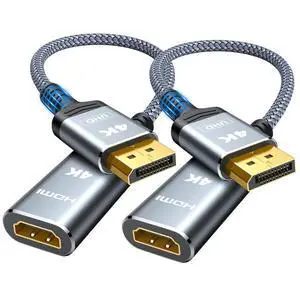 4K DisplayPort to HDMI Adapter 2 Pack, Uni-Directional DP to HDMI 4K DisplayPort to HDMI Adapter 2 Pack, Uni-Directional DP to HDMI