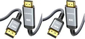 4K DisplayPort to HDMI, Uni-Directional Only DP to HDMI 6.6FT (Pack of 2) 4K DisplayPort to HDMI, Uni-Directional Only DP to HDMI 6.6FT (Pack of 2)