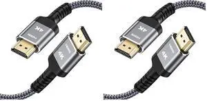 4K Long HDMI Cable 50FT, High Speed 18Gbps 2.0 Braided Cord-Supports (1080P 30Hz HDR,Video Ultra HD 1080p 3D HDCP 2.2 ARC-Compatible with PS4/3 HDTV/PS5/Blu-ray (Pack of 2) 4K Long HDMI Cable 50FT, High Speed 18Gbps 2.0 Braided Cord-Supports (1080P 30Hz HDR,Video Ultra HD 1080p 3D HDCP 2.2 ARC-Compatible with PS4/3 HDTV/PS5/Blu-ray (Pack of 2)
