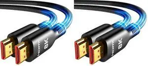Long HDMI Cable 25FT, 8K 4K HDMI 2.1 Cord Ultra High Speed 48Gbps (Pack of 2) Long HDMI Cable 25FT, 8K 4K HDMI 2.1 Cord Ultra High Speed 48Gbps (Pack of 2)