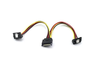 1pcs SATA 15Pin Power Splitter 90 Degree Hard Disk Power Extension Cable with Locking Latch SATA 15 Pin Male to 2 Female Right Angle 1pcs SATA 15Pin Power Splitter 90 Degree Hard Disk Power Extension Cable with Locking Latch SATA 15 Pin Male to 2 Female Right Angle