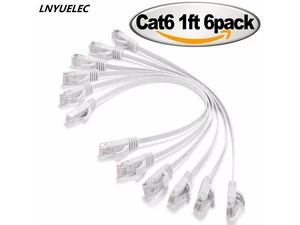 6PacK Flat Internet Network Cable Cat6 Computer Cable short Cat6 Ethernet Patch Lan Cable With Snagless Rj45 Connectors 1 Feet 6PacK Flat Internet Network Cable Cat6 Computer Cable short Cat6 Ethernet Patch Lan Cable With Snagless Rj45 Connectors 1 Feet
