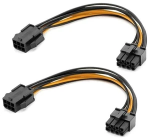 2 Pack Graphics Card 6 Pin to 8 Pin PCIe Adapter Power Cable (GPU Video Graphics Card Power Cable) 7.8 Inch 2 Pack Graphics Card 6 Pin to 8 Pin PCIe Adapter Power Cable (GPU Video Graphics Card Power Cable) 7.8 Inch