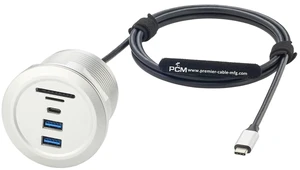 USB-C Desktop Grommet Hub, SD & Micro SD Card Reader, 10Gbps (1.5M) USB-C Desktop Grommet Hub, SD & Micro SD Card Reader, 10Gbps (1.5M)