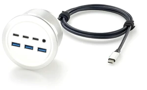 7-Port USB Desktop Grommet Hub, 10Gbps USB-A USB-C, 3.5mm Audio Jack (1.5M) 7-Port USB Desktop Grommet Hub, 10Gbps USB-A USB-C, 3.5mm Audio Jack (1.5M)