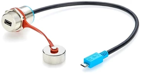 Waterproof Micro USB 2.0 Male to Female Panel Mount Extension Cable (1FT)